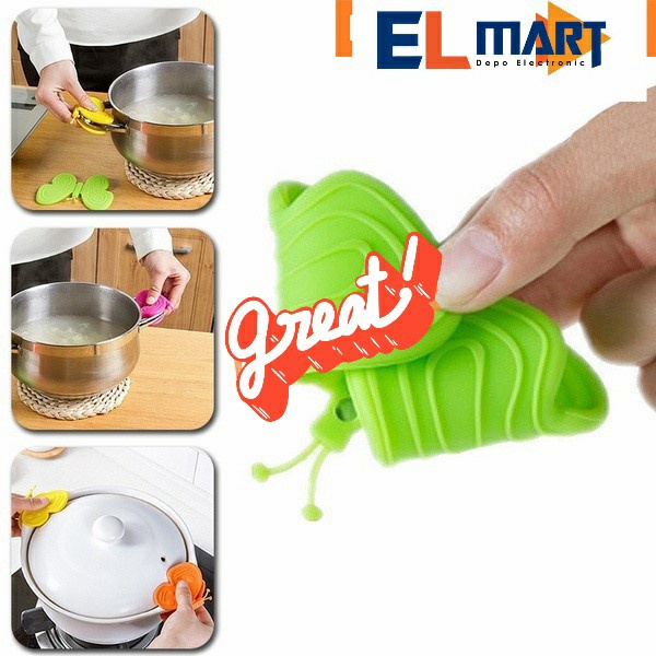 Jumpel Cempal Panci Pegangan Pelindung Anti Panas Klip Silicone Kupu