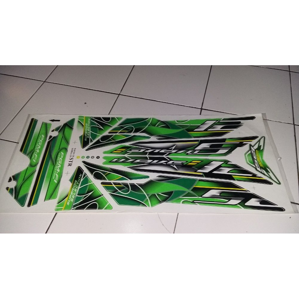 Stiker striping variasi honda supra x 125 ijo 2007-2013 wave batik