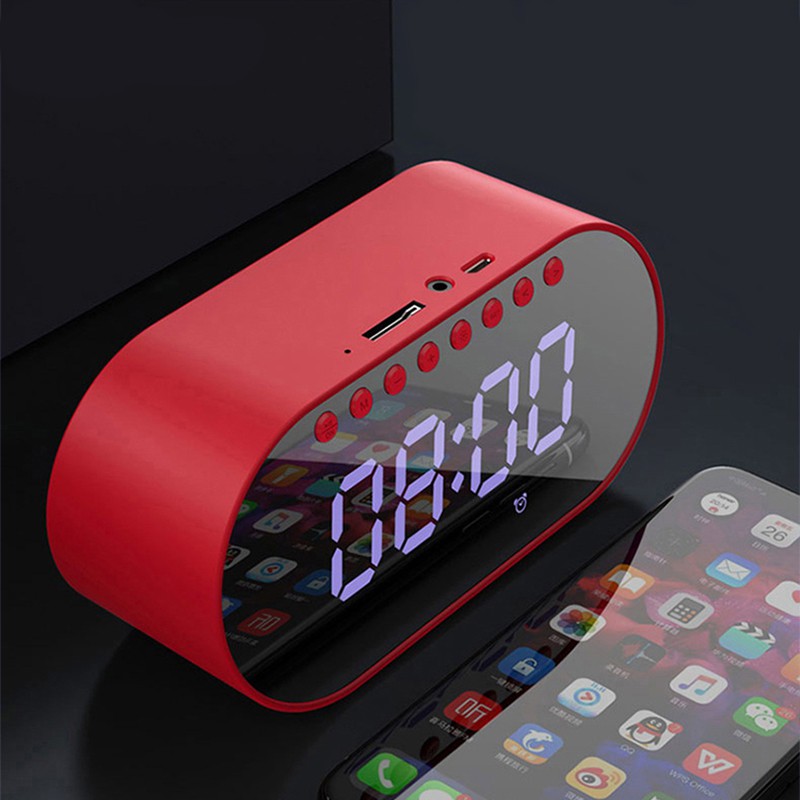 Binver T1 Bluetooth Speaker Wireless Digital Clock Portable