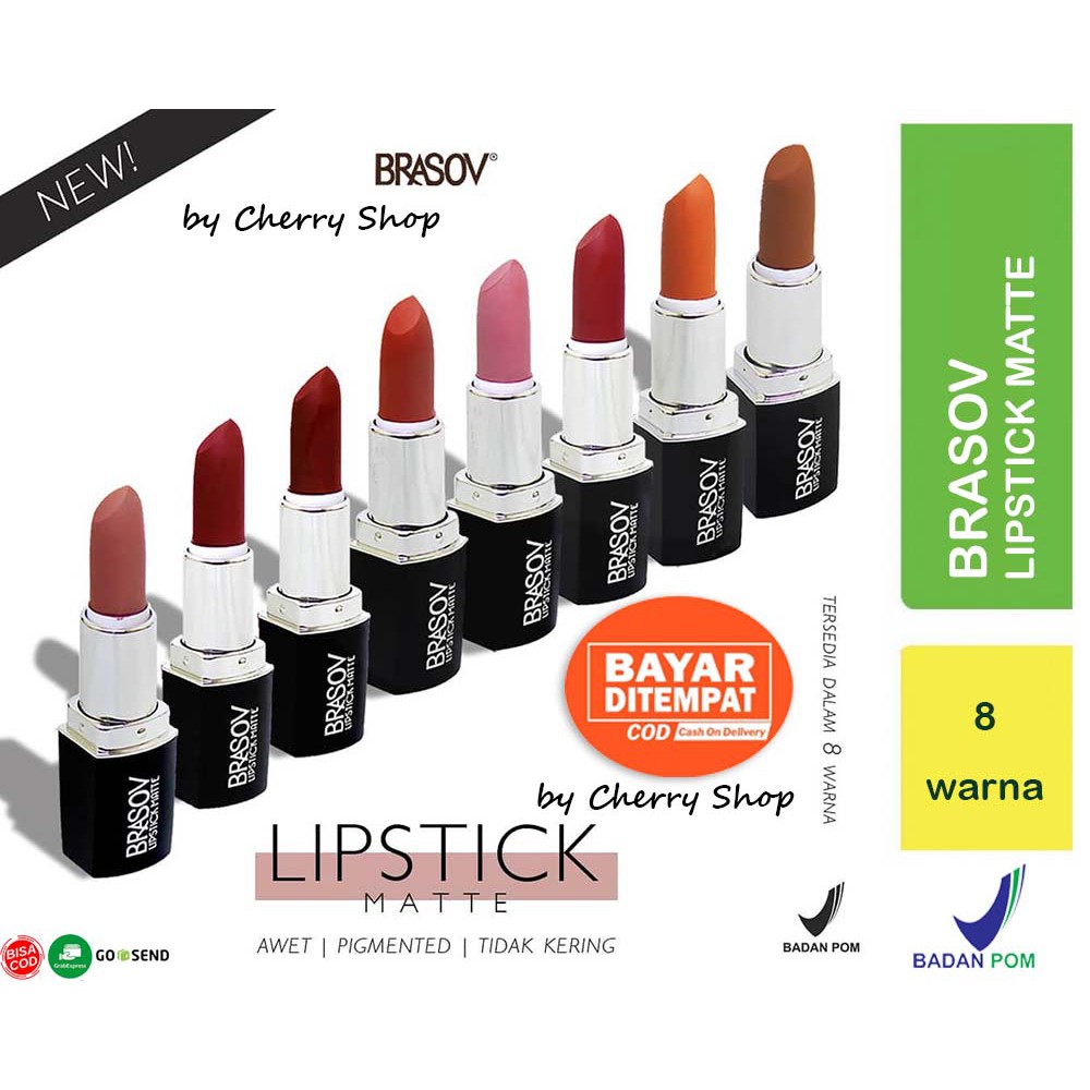 [READY] [BPOM]  BRASOV Lipstick Matte 3.8g BPOM | lipstik mate