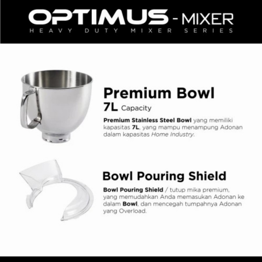 Stand Mixer Oxynic Optimus O2 OM / Mixer Optimus Oxynic 7Liter