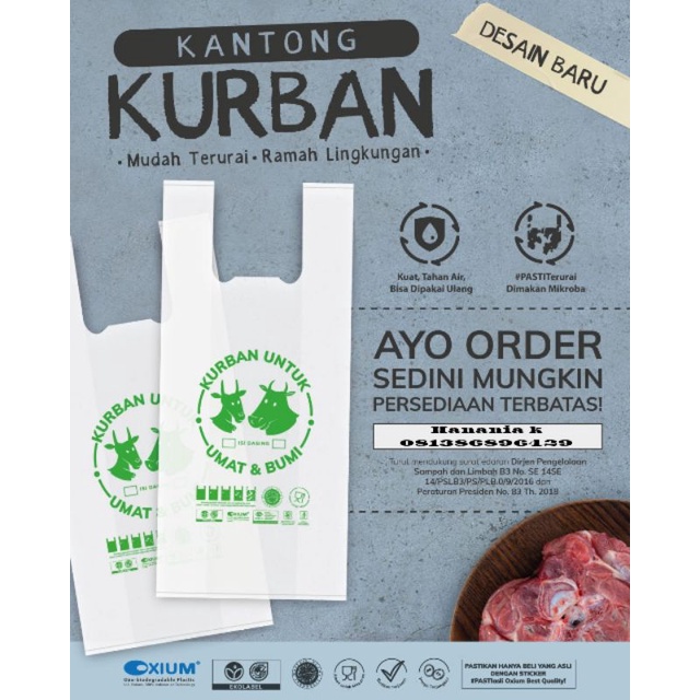 Kantong Plastik Qurban/Kurban Oxium Ramah Lingkungan/Kantong Kresek