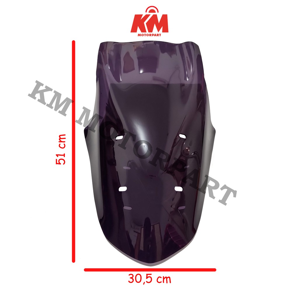 Visor Windshield Lexi Variasi Panjang 51 cm Tebal 3 mm Hitam dan Bening