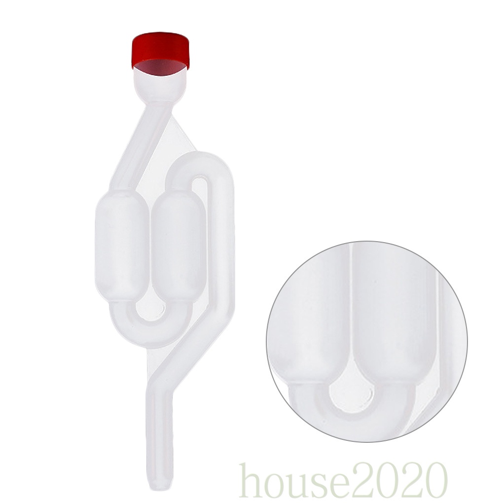 [house2020]Homebrew Wine Fermentation Airlock Valve Plastic One-Way Exhaust Water Seal Bubble Grommet Beer Brewing Tool