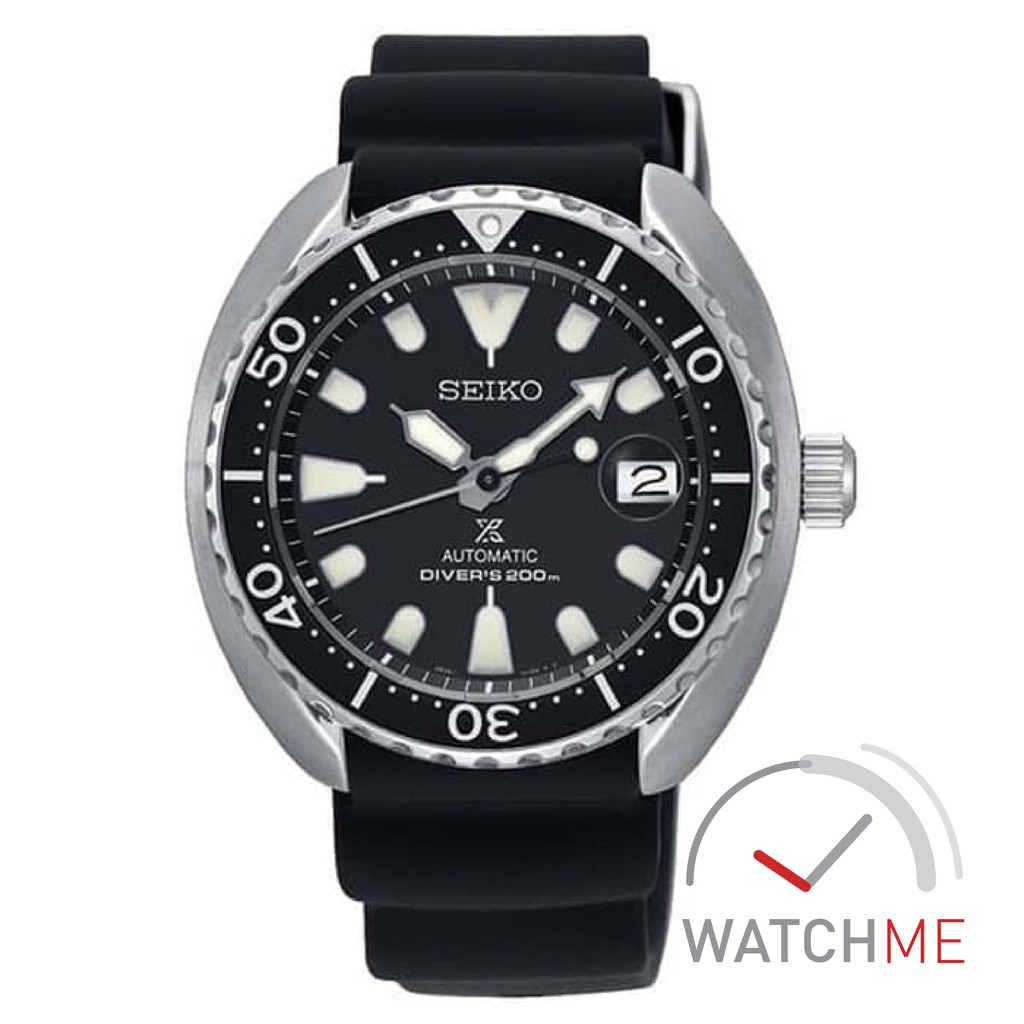 Seiko Prospex SRPC37K1 Automatic Mini Turtle Black Dial 200m Black Rubber Strap Original Bergaransi