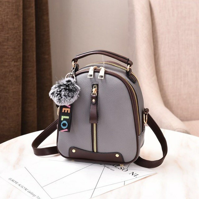 MJS 337 - RANSEL MINI WANITA FREYA POM-POM