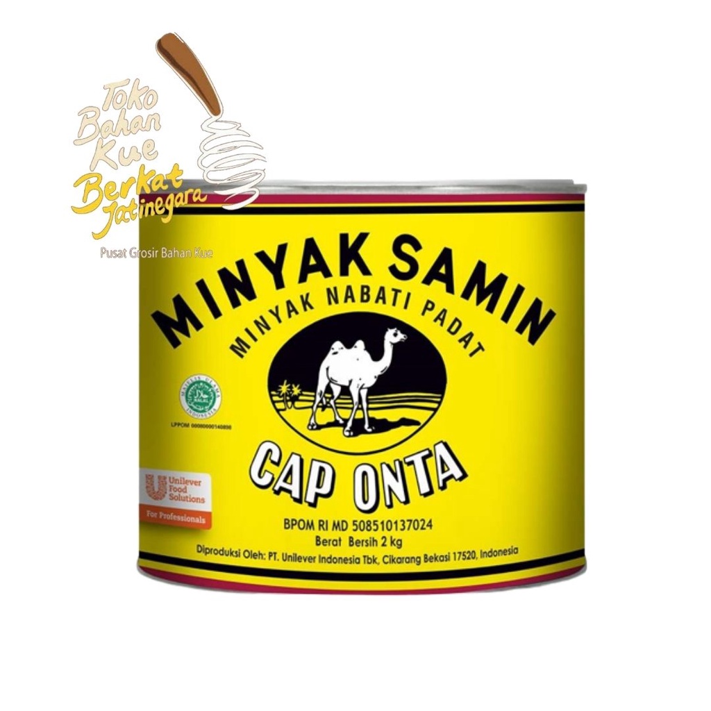 

MINYAK SAMIN CAP ONTA 2 KG / COOKING OIL / MINYAK NABATI PADAT / 1/2 CTN ( 3 PCS )