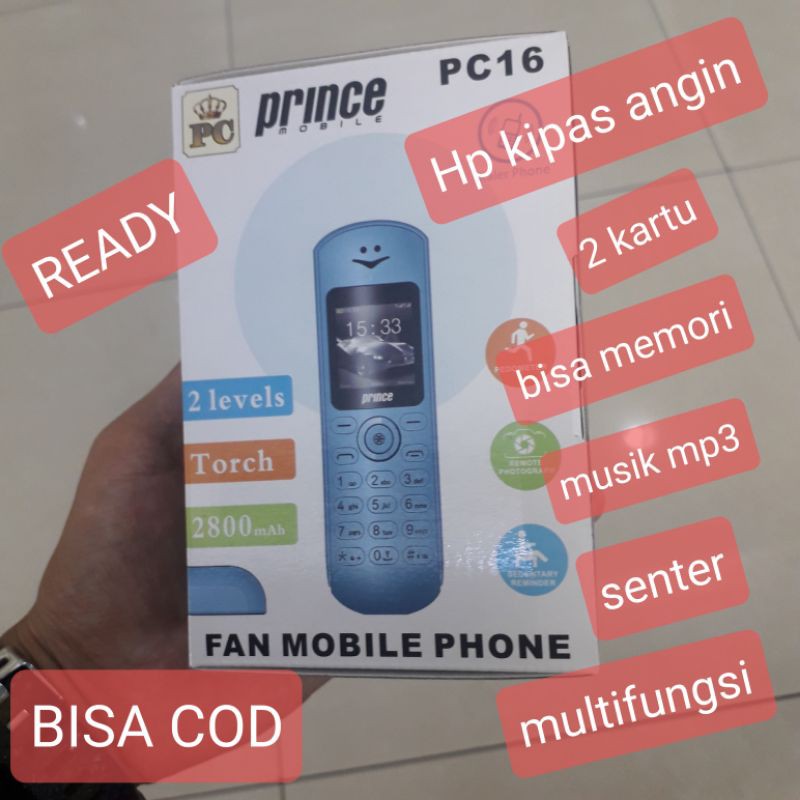 Hp Prince PC 16 Fan Hp Unik Dual sim hp Kipas Mp3 Radio Senter Hape langka-1