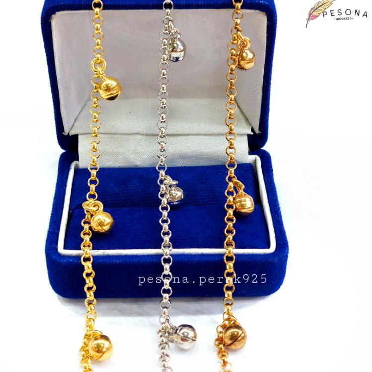 Top Produk.. GELANG KAKI BAYI ANAK PERAK SILVER ASLI 925 LAPIS EMAS PUTIH / GELANG TANGAN PENDEK DEW