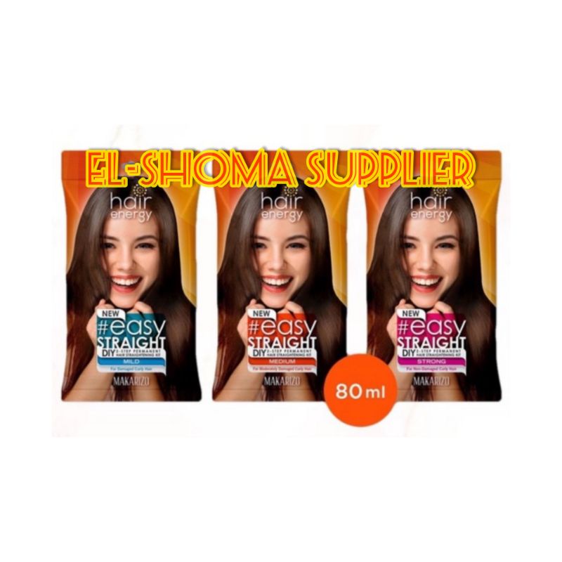 MAKARIZO Hair Energy Easy Straight Step 1 Smoothing & Step 2 Neutralizer 80 ml - Obat Pelurus Rambut