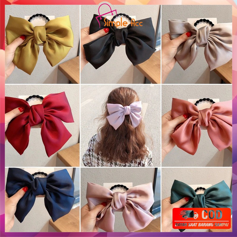 ~COD~DO-C160 Ikat Rambut Pita Besar Kuncir Rambut Hairband Aksesoris Wanita Kunciran Rambut Korea-1