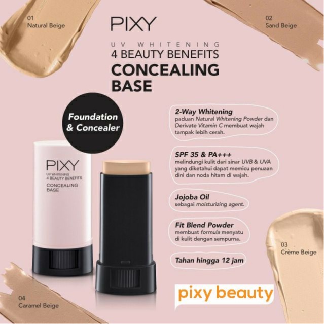 Pixy UV Whitening Concealling Base 9 gr / Pixy UV Whitening 4 Beauty Benefits SPF 35 &amp; PA+++