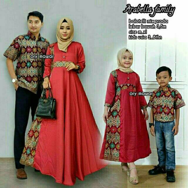 BAJU BATIK COUPLE FAMILY HIJAB MUSLIM SERAGAM PESTA KONDANGAN MODEL TERBARU MURAH HARGA GROSIR