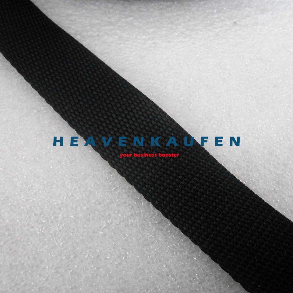 Webbing Tas YKK Lebar 2,5 cm Polyester Warna Hitam Harga Per Meter