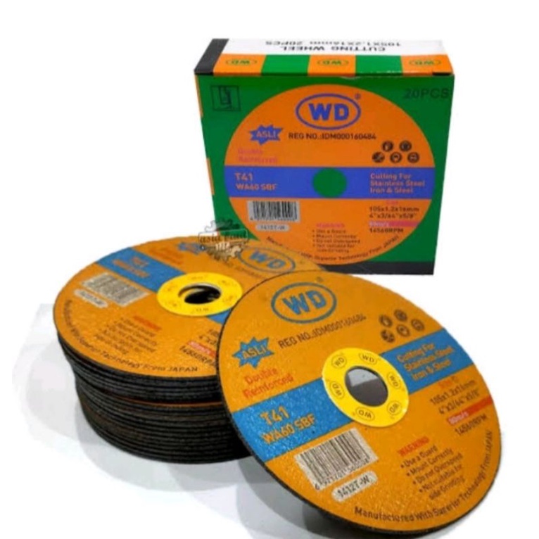 Mata Gerinda Potong Cutting WD 1Box/ pack isi 20 pcs / mata Cutting WD 4"