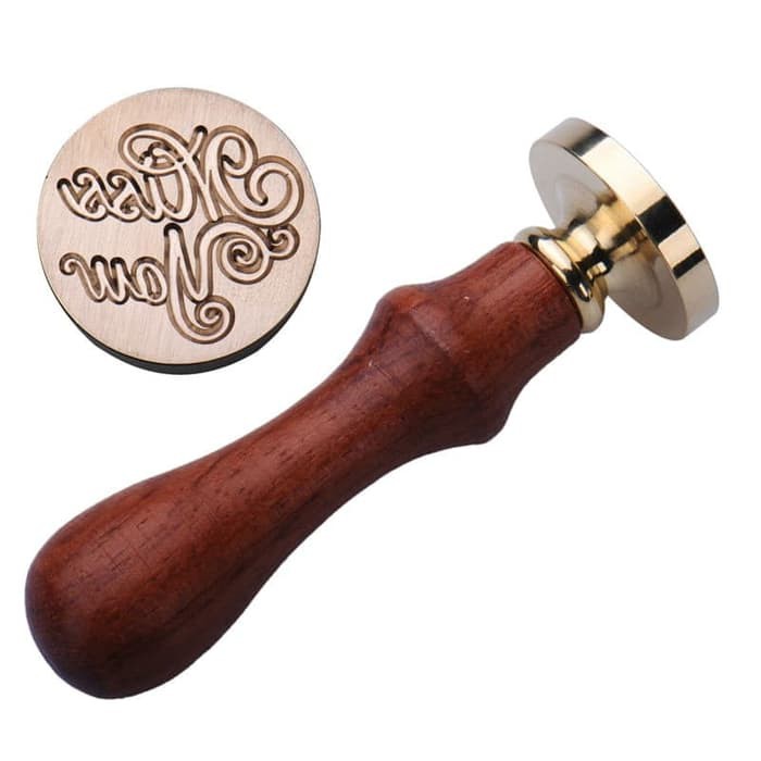 Sealing Wax Stamp with Wood Handle - Greetings Word