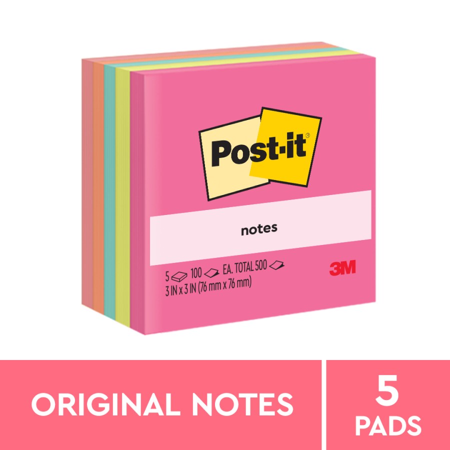 Ktmstore 3M Post-it Original Sticky Notes Poptimistic 654-5AN Memo 3x3”