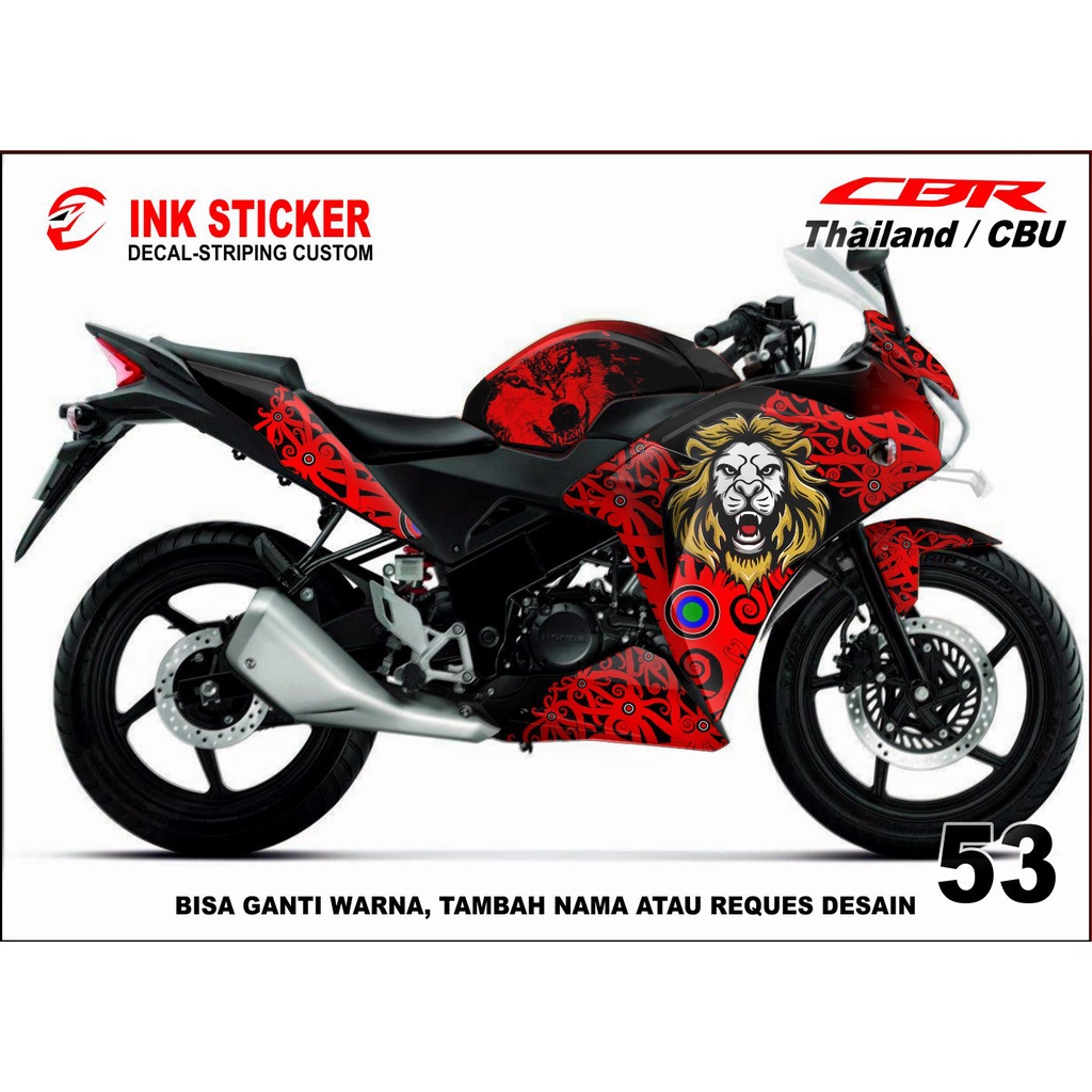 Sticker Decal CBR THAILAND, CBR CBU 150R / 250R 53 fullbody