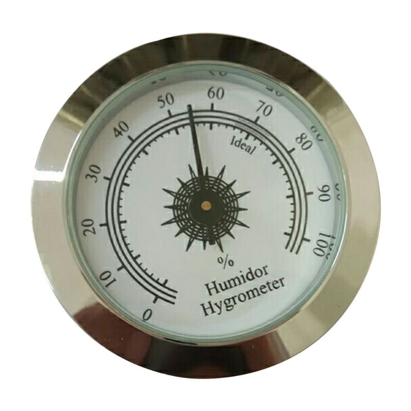 Gro Compact Hygrometer Humidity Meter Mini 50mm Kaca Bulat Analog Hygrometer Pas Untuk Kotak Cerutu Lemari Meteran Bulat