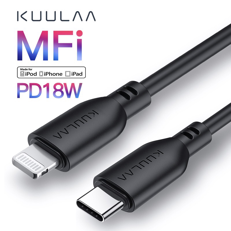 

KUULAA MFI Kabel Data / Charger USB Tipe C Fast Charging untuk Apple Macbook / iPhone / Macbook