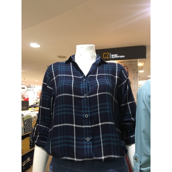 Kemeja wanita, kemeja wanita kotak2 C2 100% original