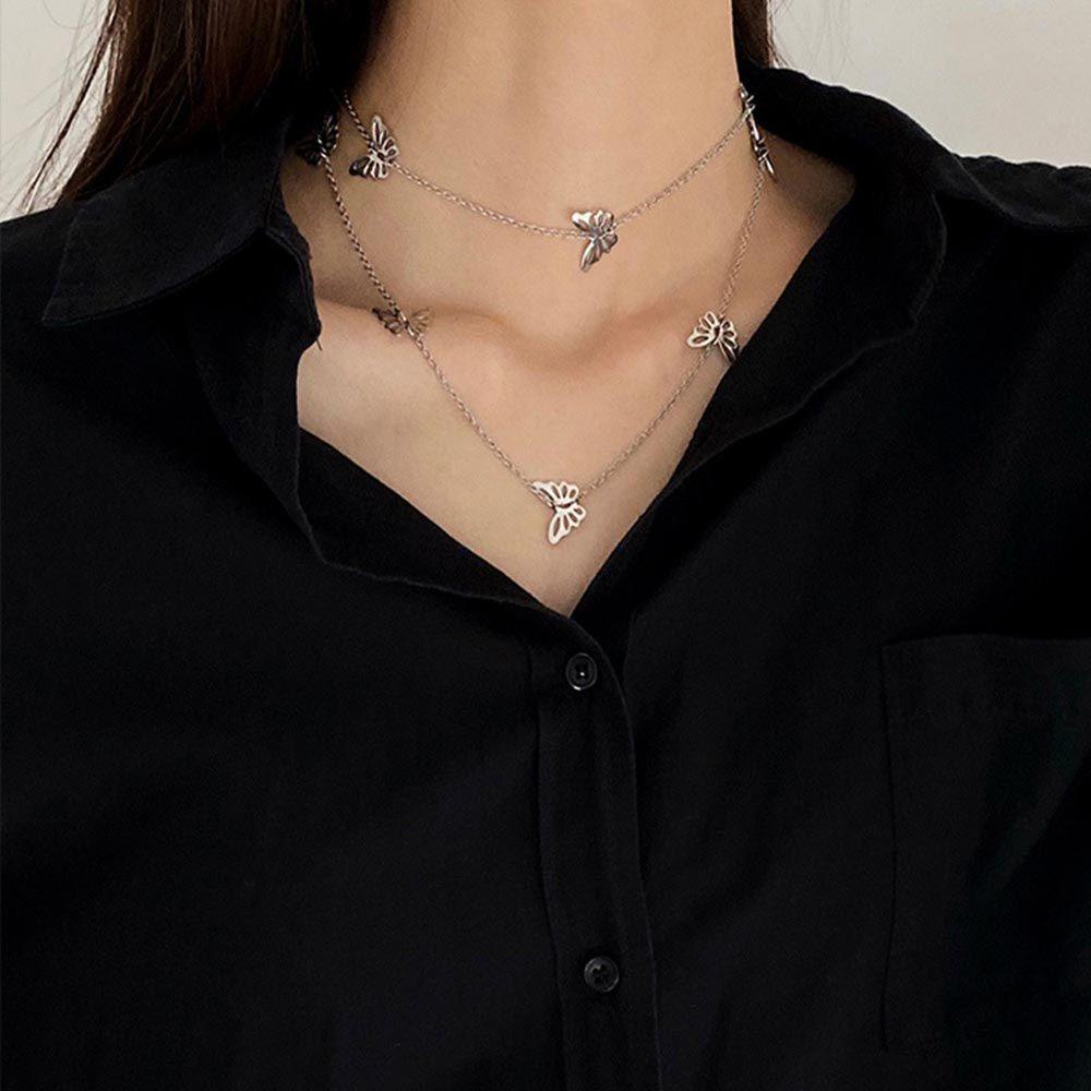 NEEDWAY Kalung Korea Temperamen Pesta Trendi Kupu-Kupu Elegan