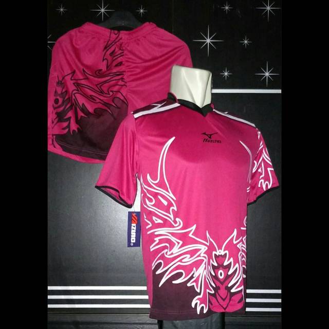 Jersey Volly Mizuno Pink / Baju Voli / Kostim Tim /  Kaos Setelan Olahraga Volley Ball