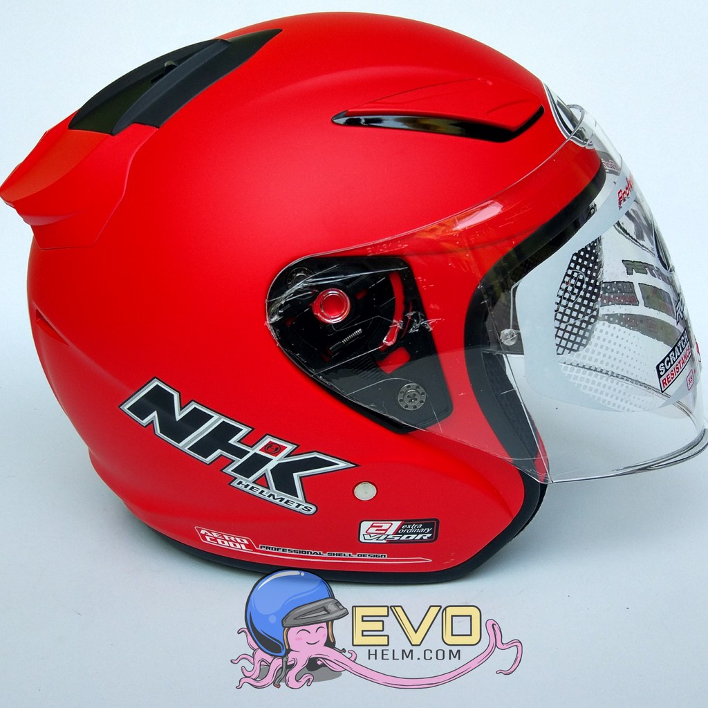 NHK R1_SOLID RED DOFF (DOUBEL VISOR)