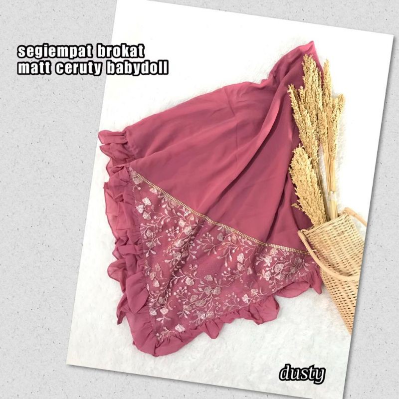 kerudung brokat segiempat brukat jilbab mewah hijab bordir