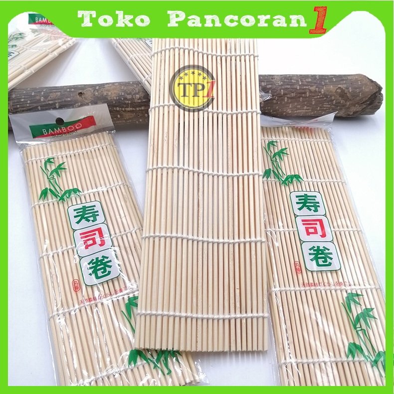 Tikar Penggulung Sushi Bamu / Sushi Bamboo Mat Roller Mat / Alat Membuat Sushi / Rollermat/ Bamboomat/ MANJUN Nori Sushi 5 lembar