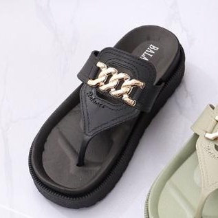 balance 1605-30/sandal karet jeli wanita sendal wedges perempuan sandal terbaru ori produk impor-Hitam