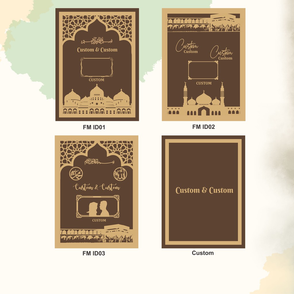 Frame mahar laser cutting Islamic Design Mahar Laser Plywood Akrilik