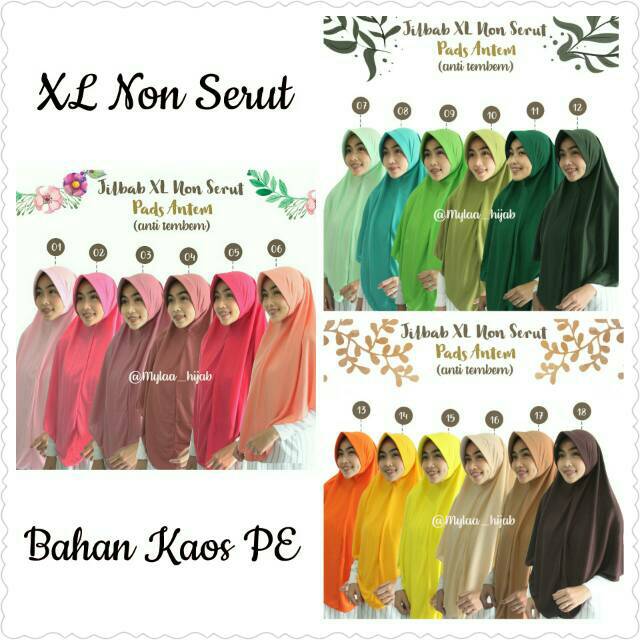  JILBAB  INSTAN  XL TANPA  SERUT bahan kaos  PE PET  ANTEM 