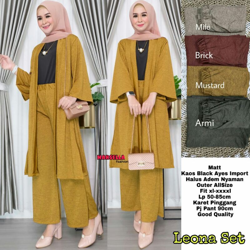 Leona Set - Fashion Muslim Perempuan Atasan Tunik Dewasa Syari Murah Cantik