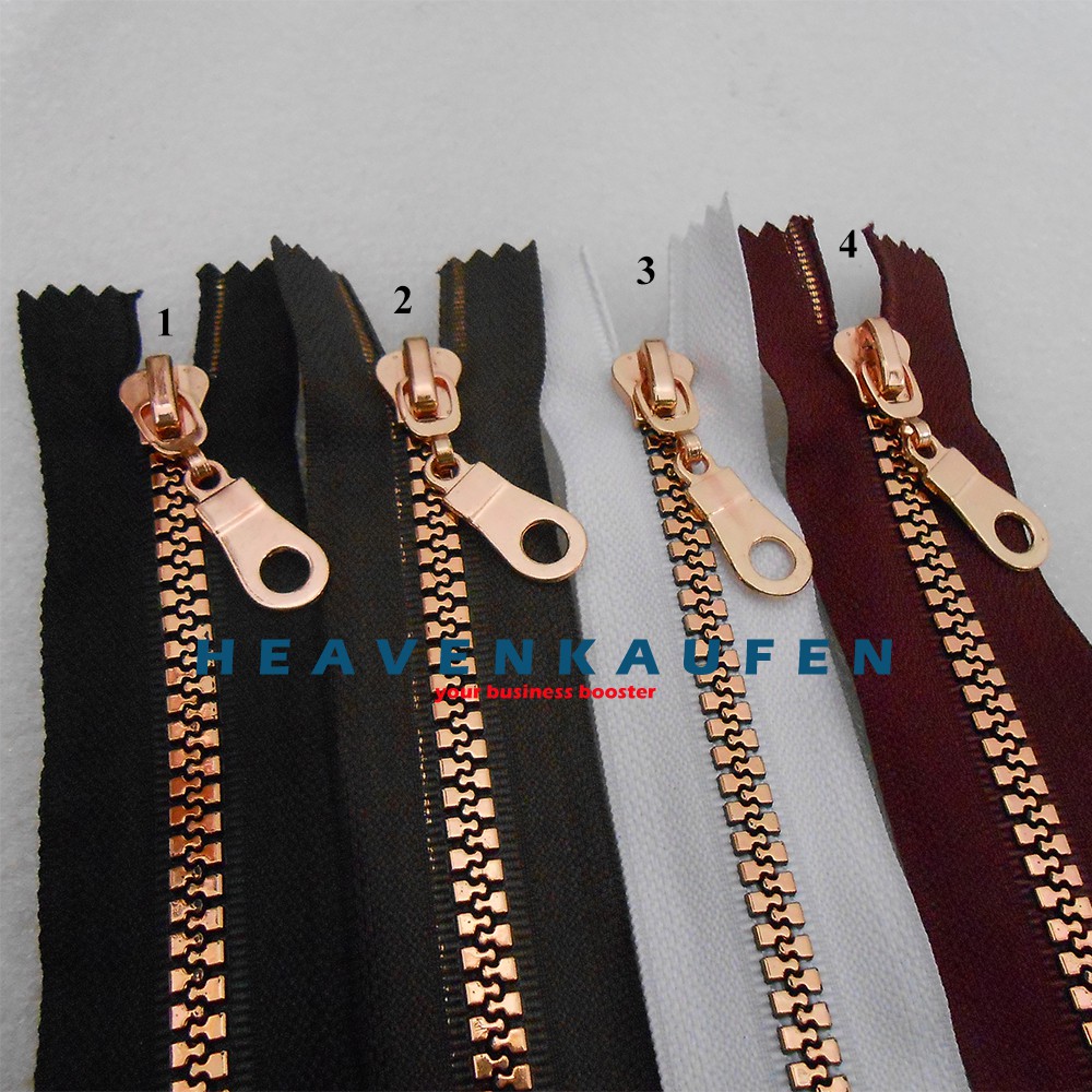 Resleting Zipper 25 cm Vislon Rose Gold Untuk Resleting Busana Pakaian Wanita Dll Kode VR