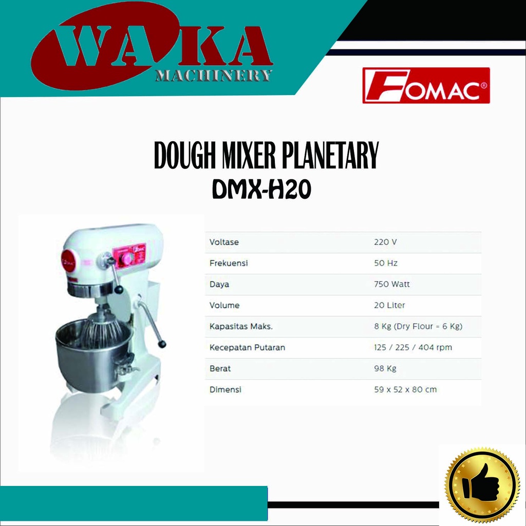 DMX-H20 Planetary Mixer Fomac
