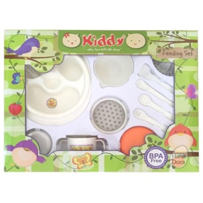 SALE !!! Food Maker Kiddy Baby 8201 Feeding Set Peralatan Makan - Putih