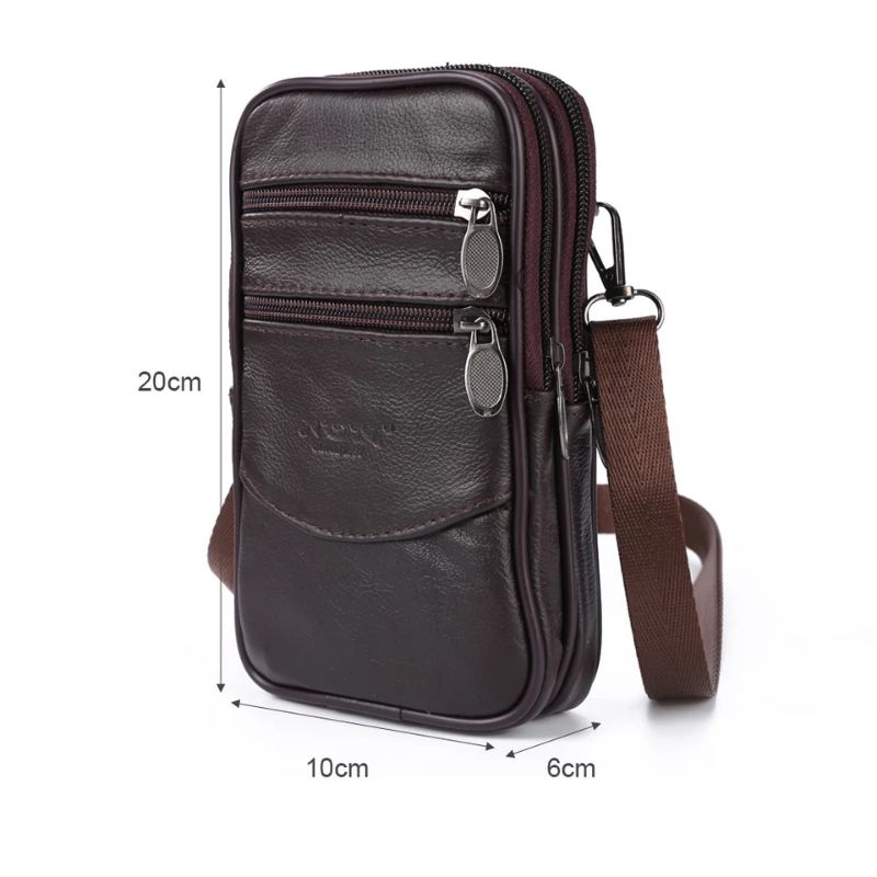 Tas kulit Handphone  tali/Tas selempang kulit sapi mini/Tas hp kulit import