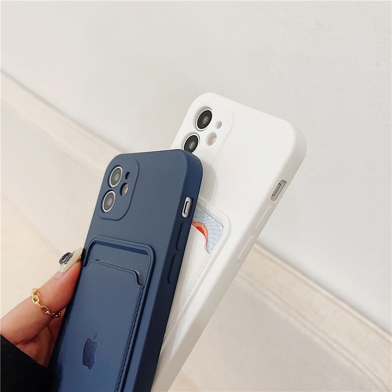 Case Bahan Karet Silikon Dengan Slot Kartu Kredit Untuk Iphone 13 Pro Max 12pro