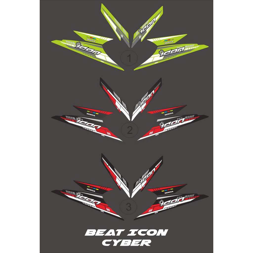 Stiker striping Honda Beat karbu ICON CYBER