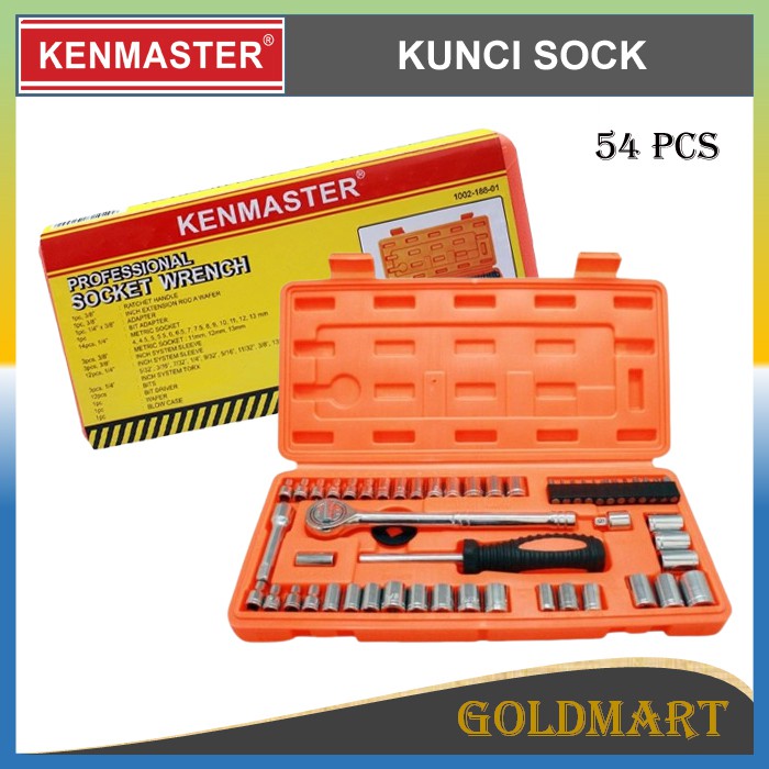 Kunci Scok 54pcs - Kenmaster Kunci Sok/Sock Kunci Shock Socket Wrench Set