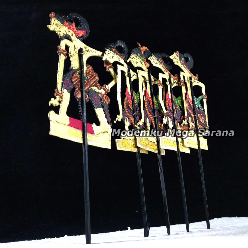 Miniatur Wayang Kulit Pendawa Lima Sunduk 11cm Souvenir Pembatas Buku