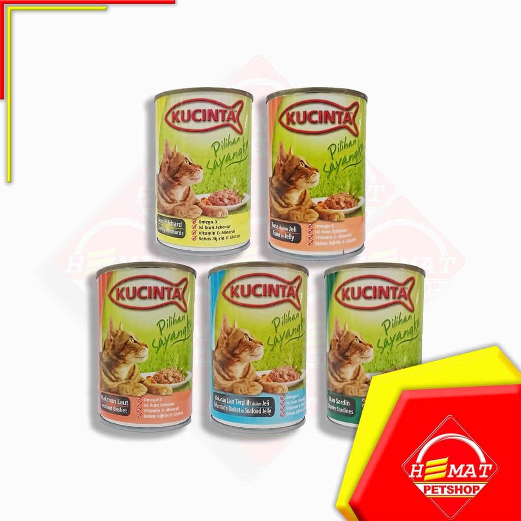 Makanan Kucing Kucinta 400 Gram / Wet Food Kaleng 400 Gram - Seafood Basket