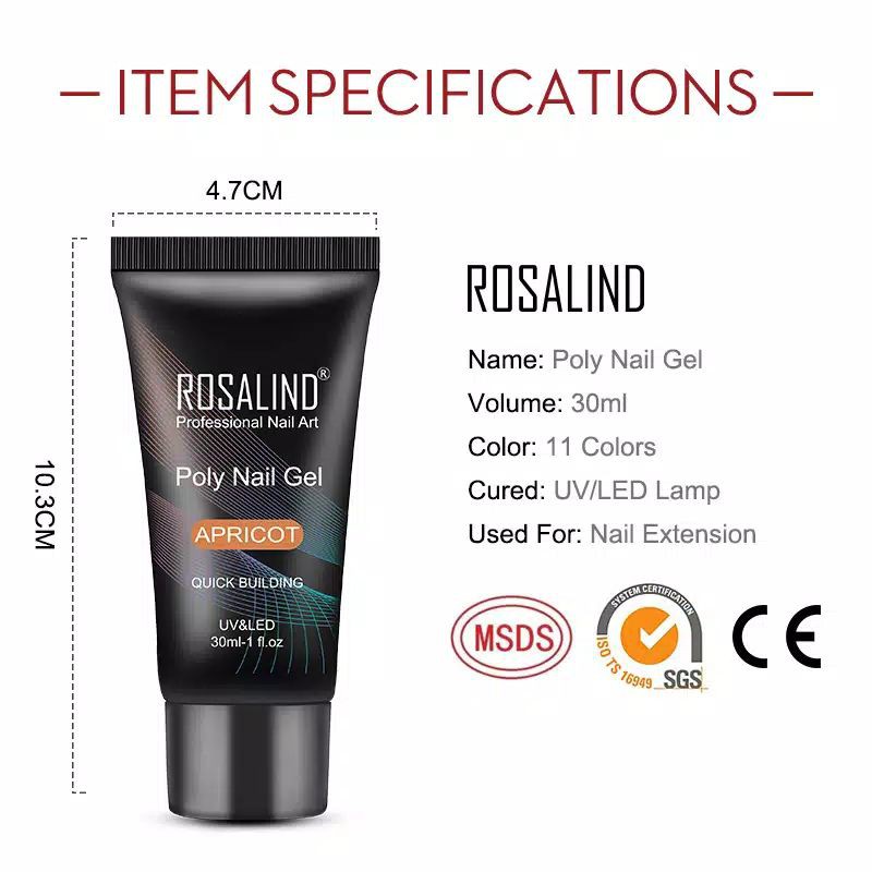 ~AB~ ROSALIND Poly Gel UV 30 ml Untuk Dekorasi Nail Art