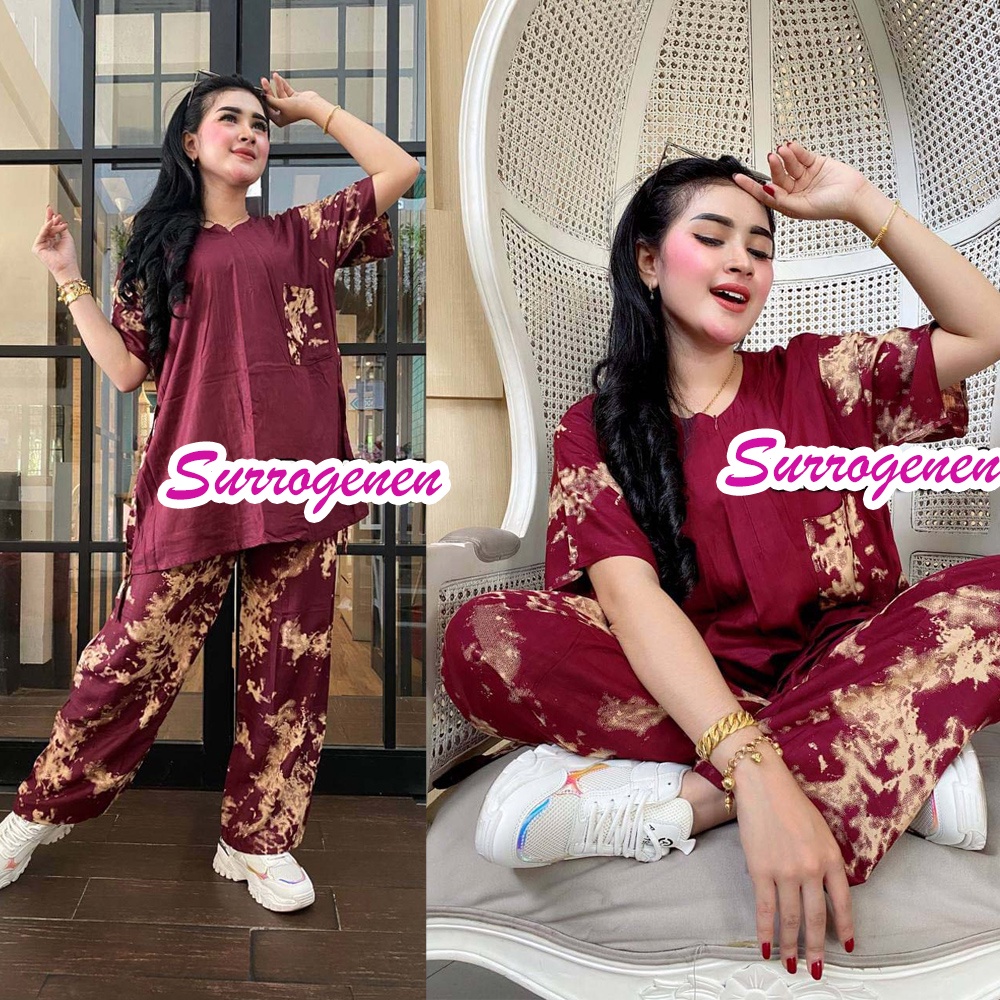 SETELAN TIE DYE RAYON SET DAILYSET ONESET SETELAN TIE DIE ONE SET WANITA OUTFIT