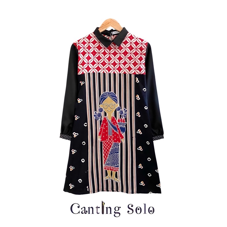 Batik Rabella Tunik Kerja kantor Wanita Hijab Bigsize Jumbo batik cap batik printing premium