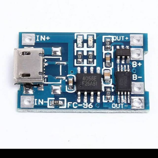 Lithium Battery Charger + Protection Micro USB - 18650 TP4056 1A 5V