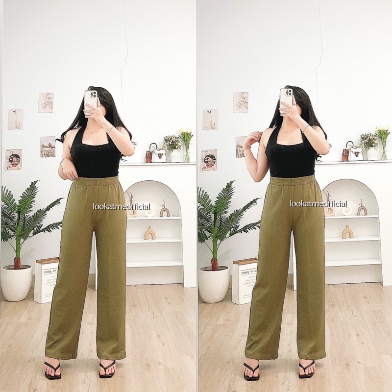 lookatmeofficial • Celana Kulot Wanita Rachel Rib Knit Pants