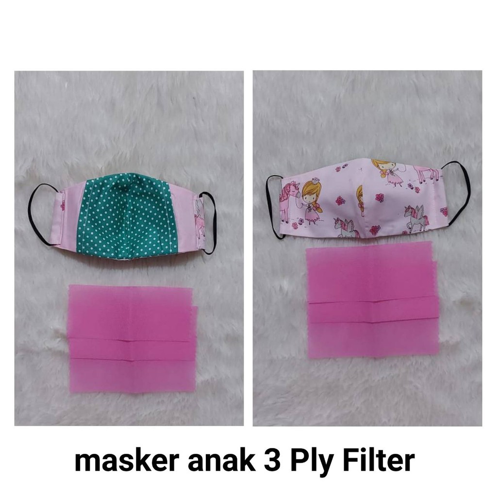 Masker Anak 3 Ply Free Filter 3 Lembar ( Bisa Masuk Tissue )