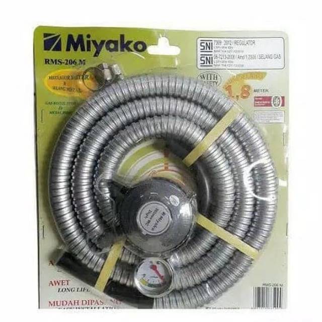 MIYAKO Regulator + Selang Kompor Gas 1.8 Meter  RMS 206 - RMS206